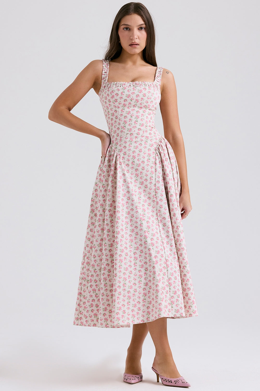 Vestido Midi Adeline - Rosa