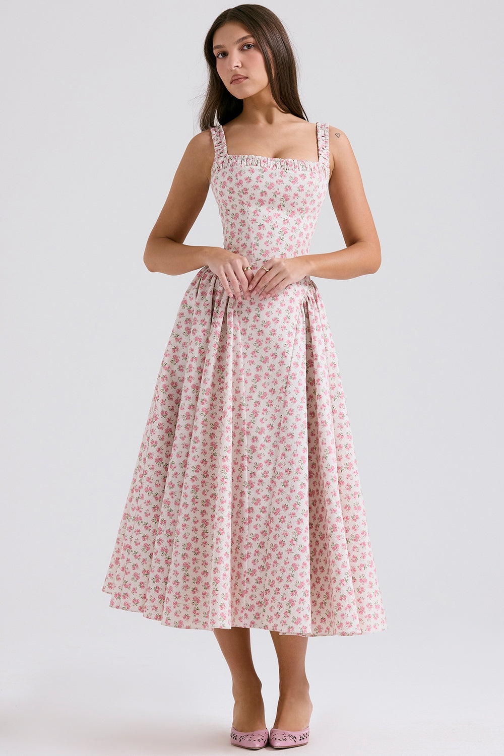 Vestido Midi Adeline - Rosa