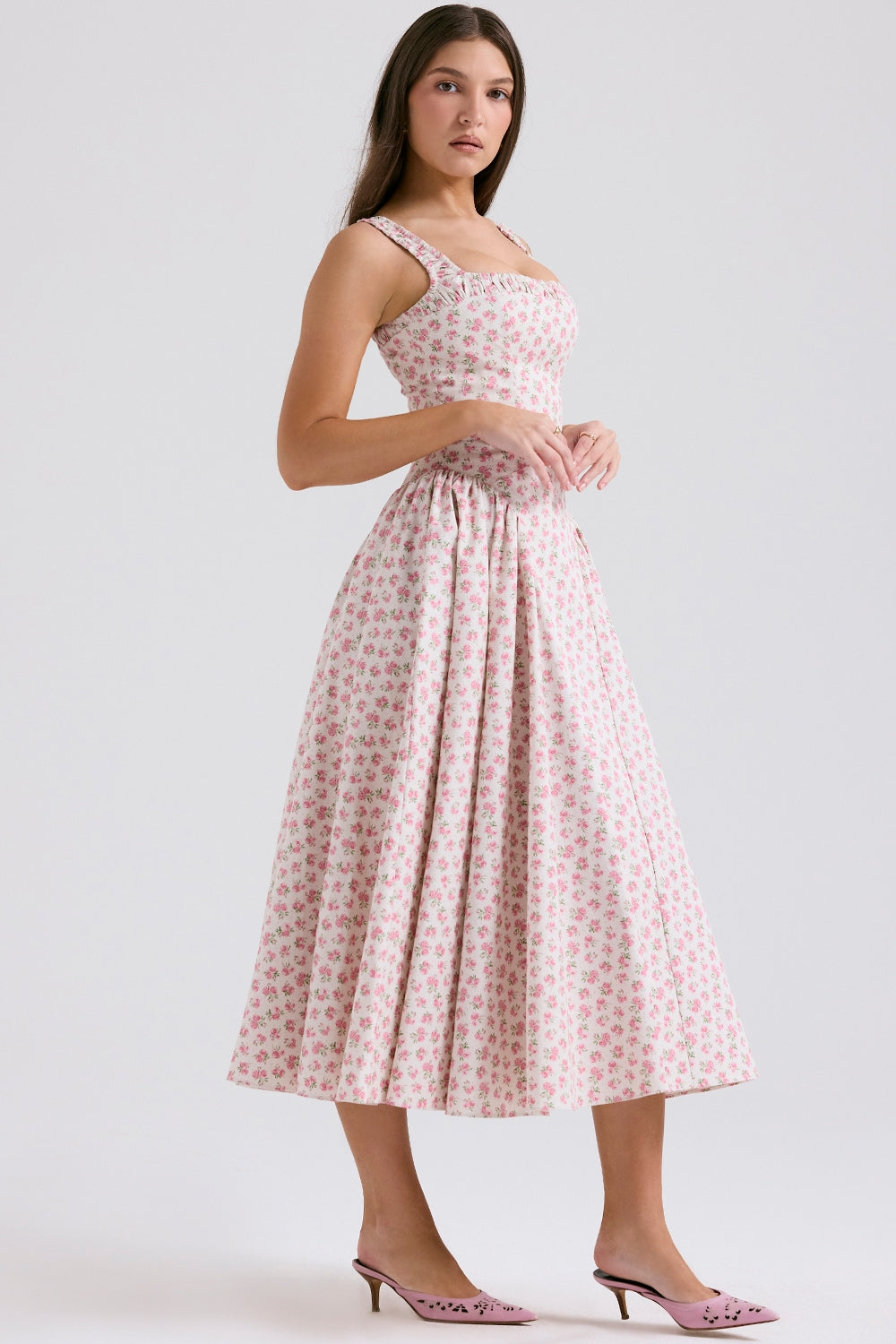 Vestido Midi Adeline - Rosa