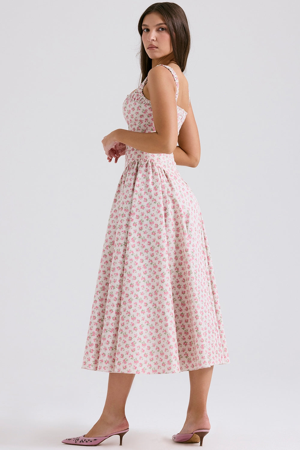 Vestido Midi Adeline - Rosa